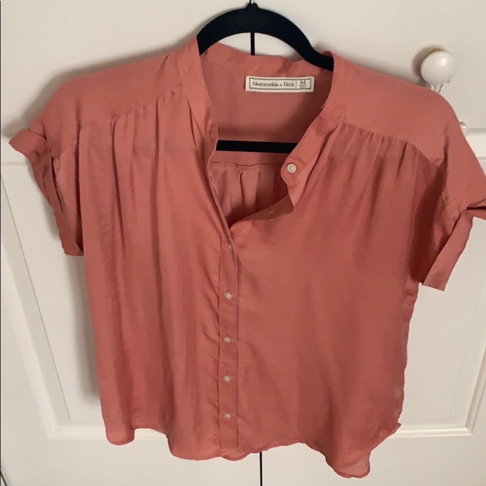 Pink Silk Button Down